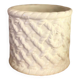 White woven earthenware flowerpot