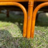 Banquette rotin 3 places