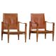 Pair of Safari chairs by Kaare Klint in ash and leather, Rud. Rasmussen, 1960.
