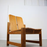 Vintage scandinavian pine lounge chair