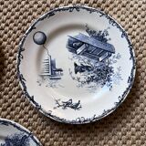 Plates Choisy Le Roi 19th in iron earth, country décor