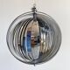 Space Age chrome aluminium moon hanging lamp,  slat lamp