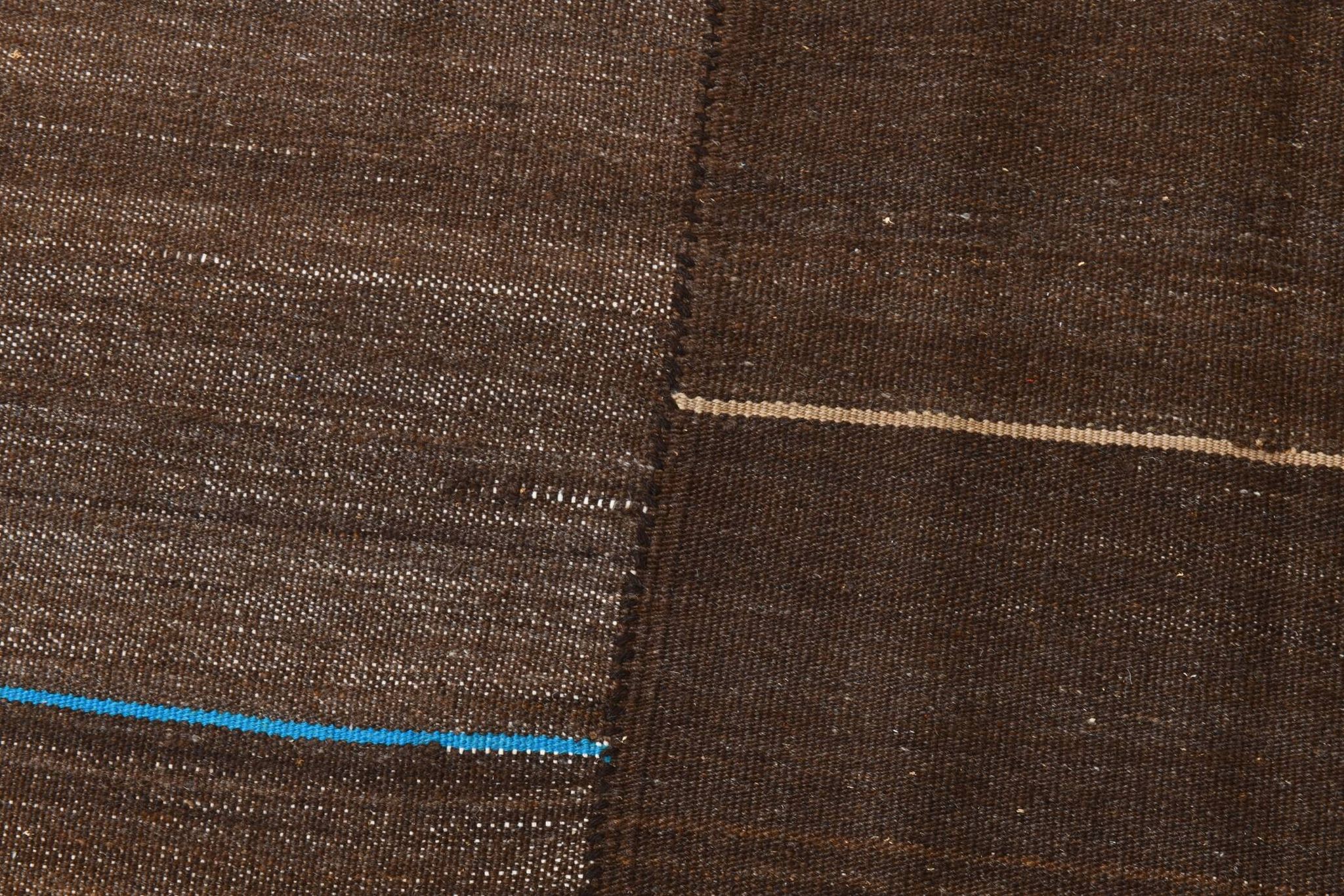 5x8 Dark Brown Ethnic Turkish Kilim Rug, 169x238Cm