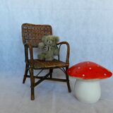 Small child vintage armchair in rattan