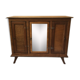 Doll cabinet 3 wooden doors with mirror