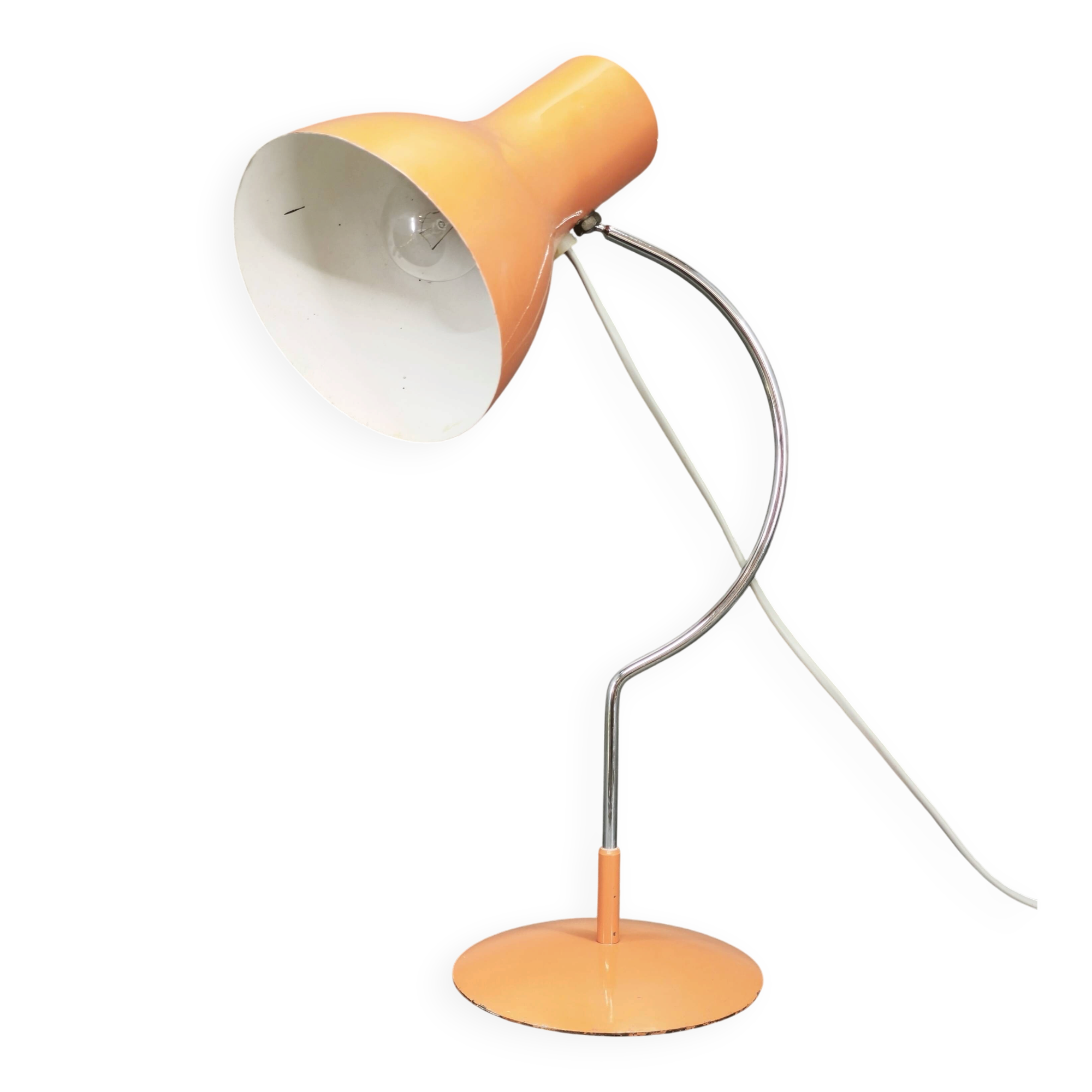 Josef Hůrka Orange Table Lamp for Napako, Czechoslovakia, 1960s