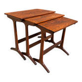 Nesting tables in rosewood by Kai Kristiansen