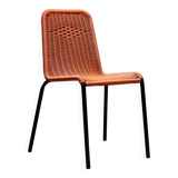 Orange braided plastic cable garden chairs
