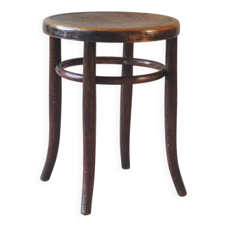 Fischel 1915 bistro stool, not Thonet, thermoformed seat.
