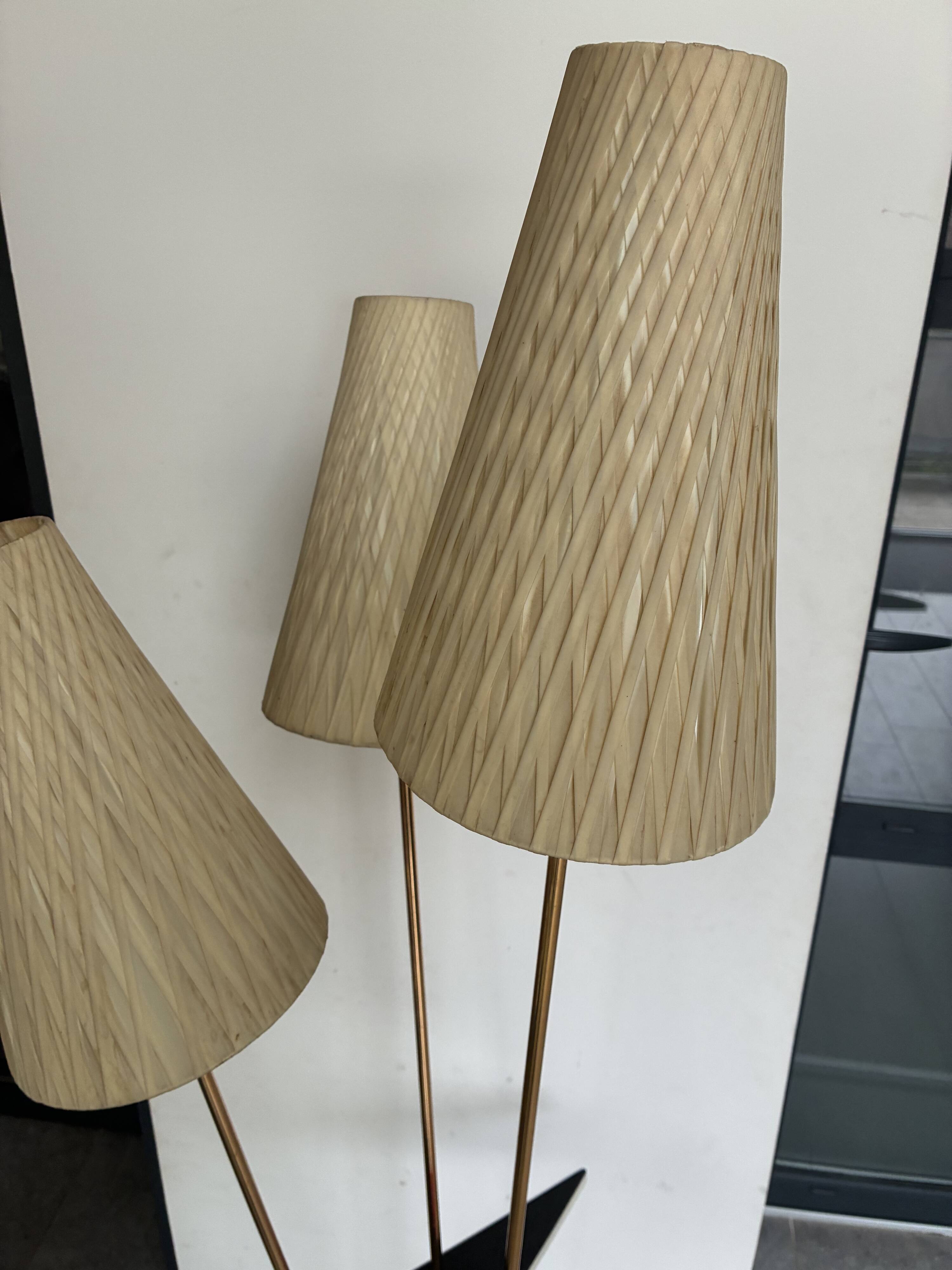 Bouquet floor lamp with 3 lights in Lunel/Arlus style – France 1950s