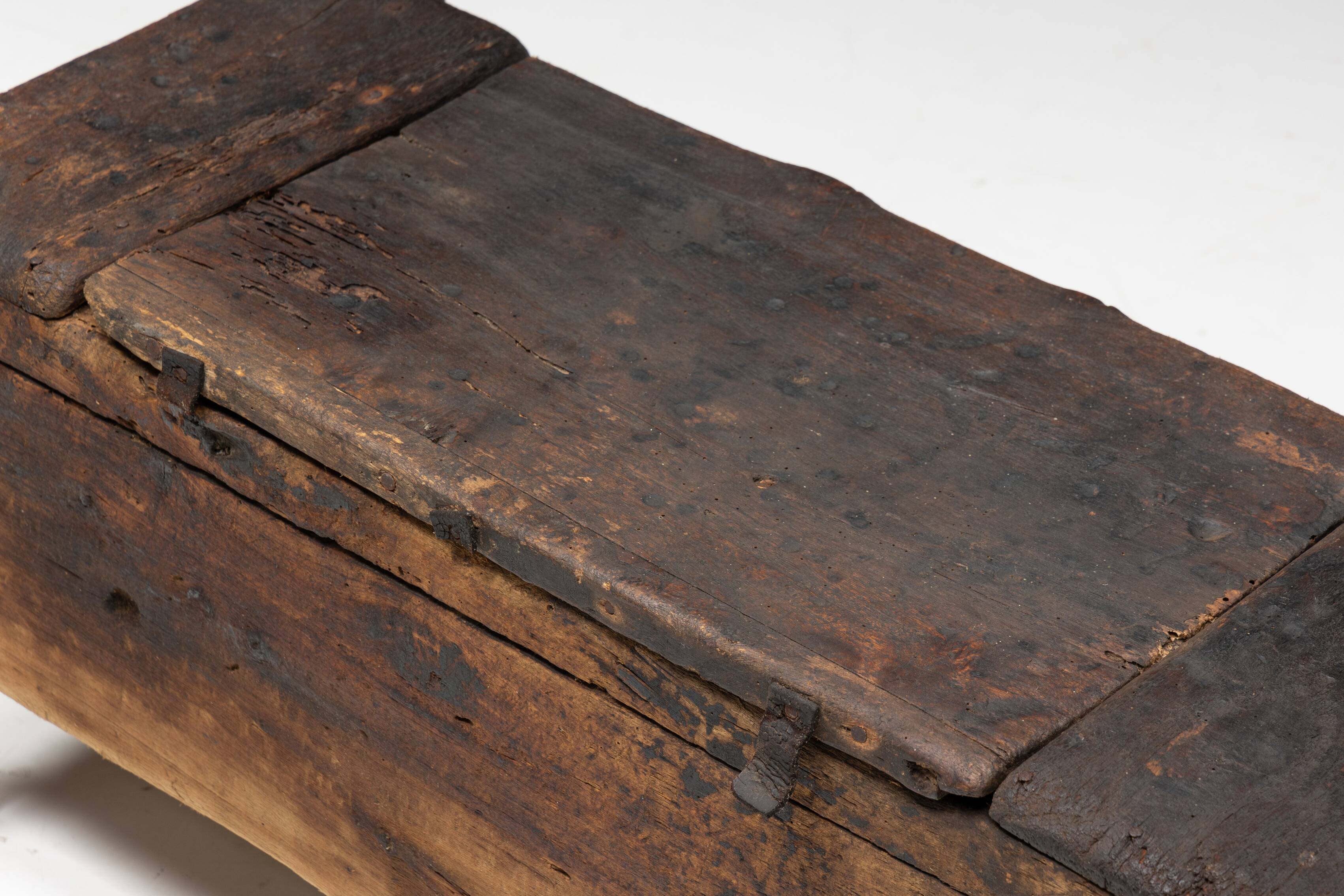 Primitive Wabi Sabi Chest Bench, France, 19th Century