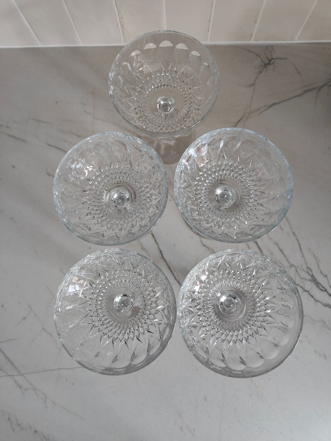 5 champagne glasses