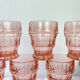 6 verres rose vintage style art déco