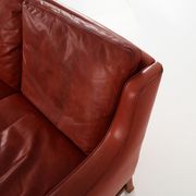 Red leather sofa, Scandinavian design, 1960s, designer: Fredrik Kayser, production: Vatne Møbler
