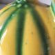Vintage yellow and green earthenware melon-shaped pitcher – 1950s