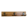 Wood metal coat rack three double hooks