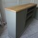 Furniture, vintage bookcase re-enchanted in verdigris, wooden top.