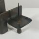 Vintage brutalist bronze candlestick by Wolfgang Bergmeister