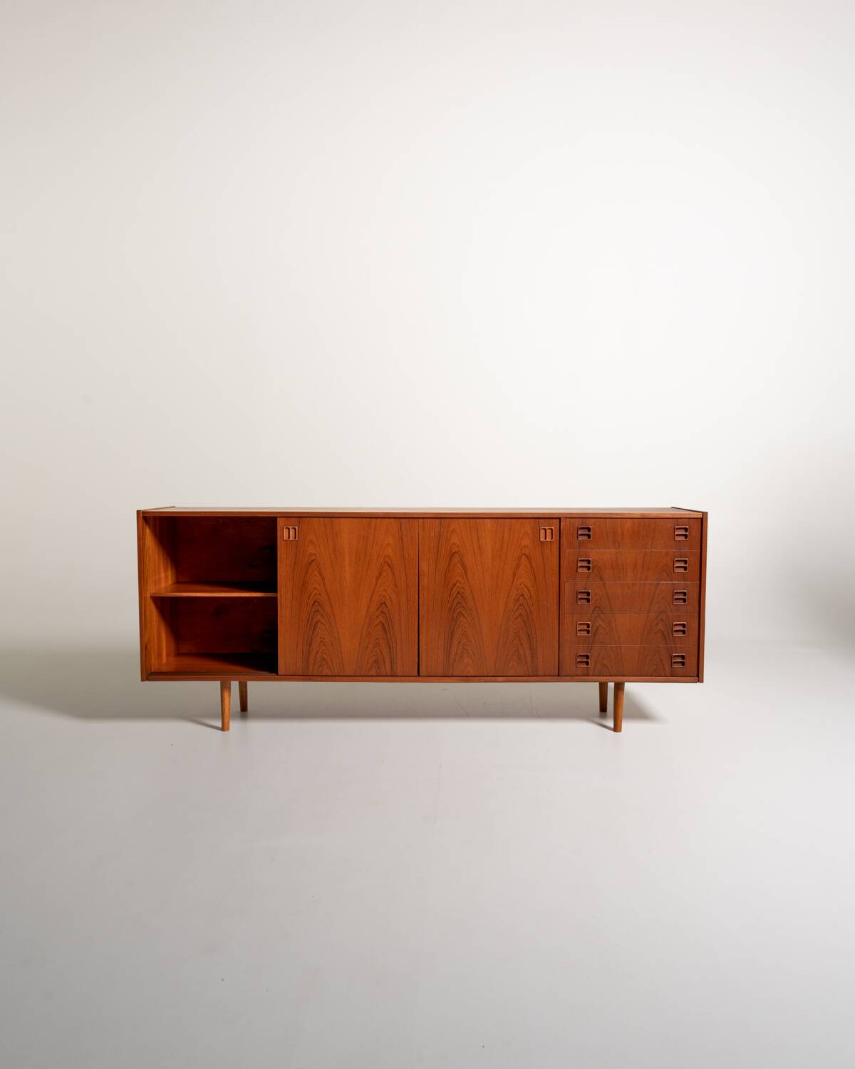 Danish teak sideboard with sliding doors, 1960s