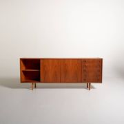 Danish teak sideboard with sliding doors, 1960s