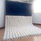 Tapis marocain en laine bleue tissée à la main