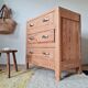 Antique pine chest of drawers, 3 drawers, raw wood