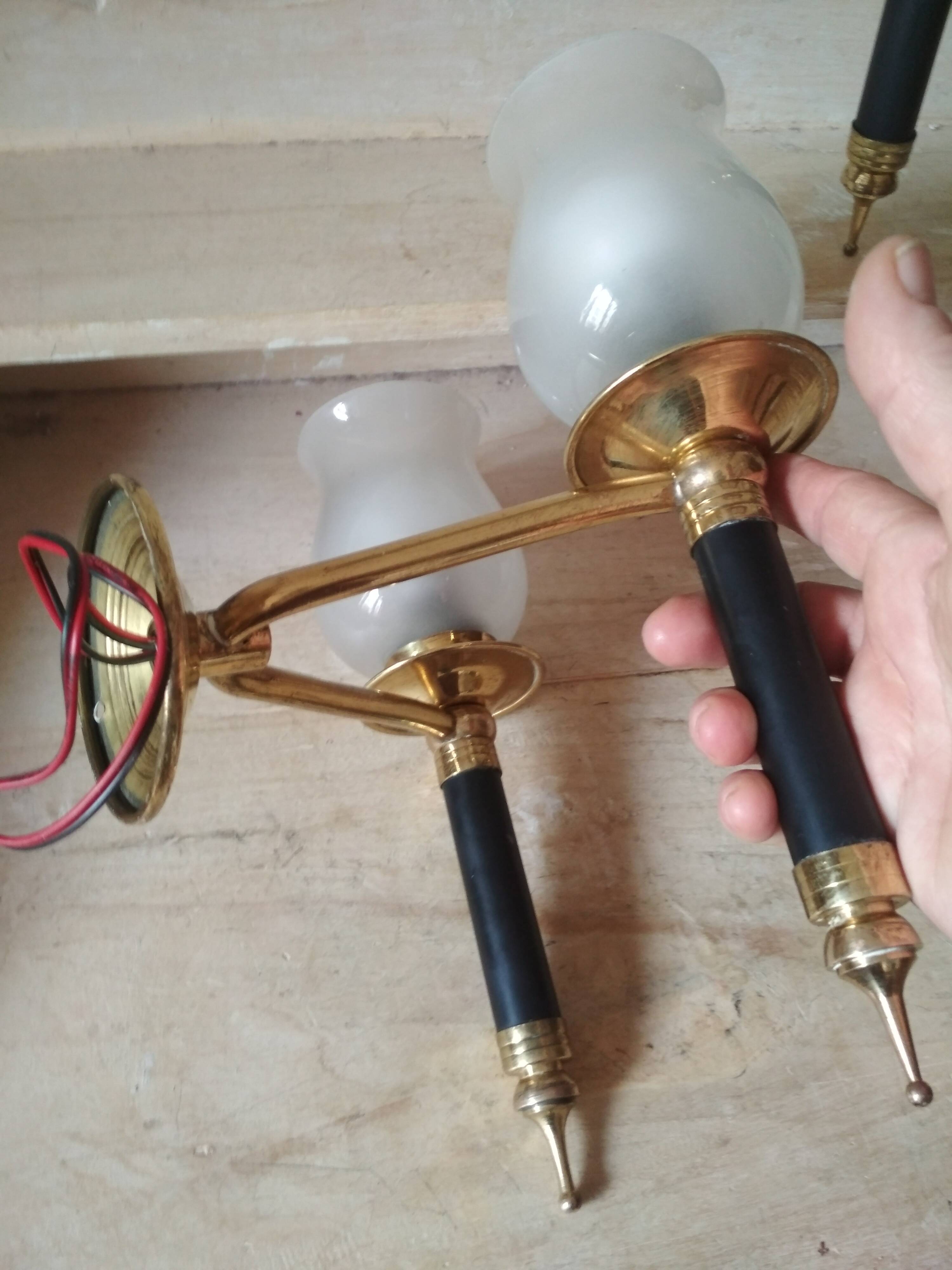 Pair of vintage 50s wall lights, 2 sconces