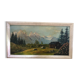 Old painting oil on panel p. FOY Mountain view + Frame Wood Vintage White