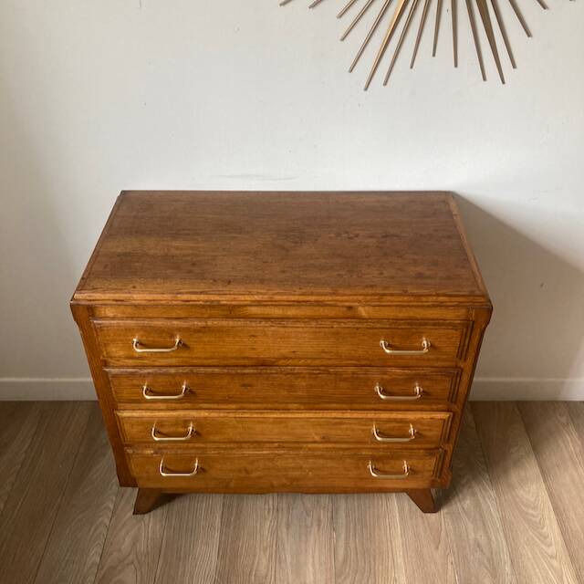 Vintage chest of drawers with compass feet