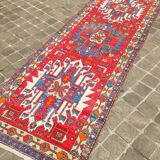 Tapis de couloir galerie fait main persan vintage hamadan 296 x 103
