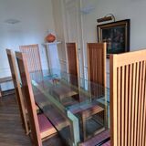 Table à manger en verre 6 à 8 personnes - 1989