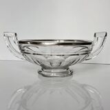 Val Saint Lambert Crystal Fruit Bowl | Silver Rim | Art Deco