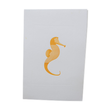 Engraving 1 yellow seahorse color