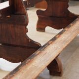 Antique Gothic Church Benches, Late 1800s – Set of 4 Pine Wood Pew Benches