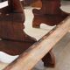 Antique Gothic Church Benches, Late 1800s – Set of 4 Pine Wood Pew Benches