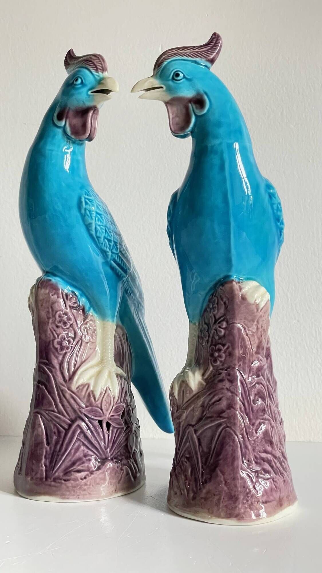 Pair of phenix birds chinese porcelain early 20th century