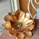 Vintage ceiling light in gilded metal, flower-shaped.