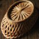 Vintage oval openwork wicker basket