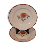 Set de 2 plats vintage Digoin Sarreguemines rose poudré