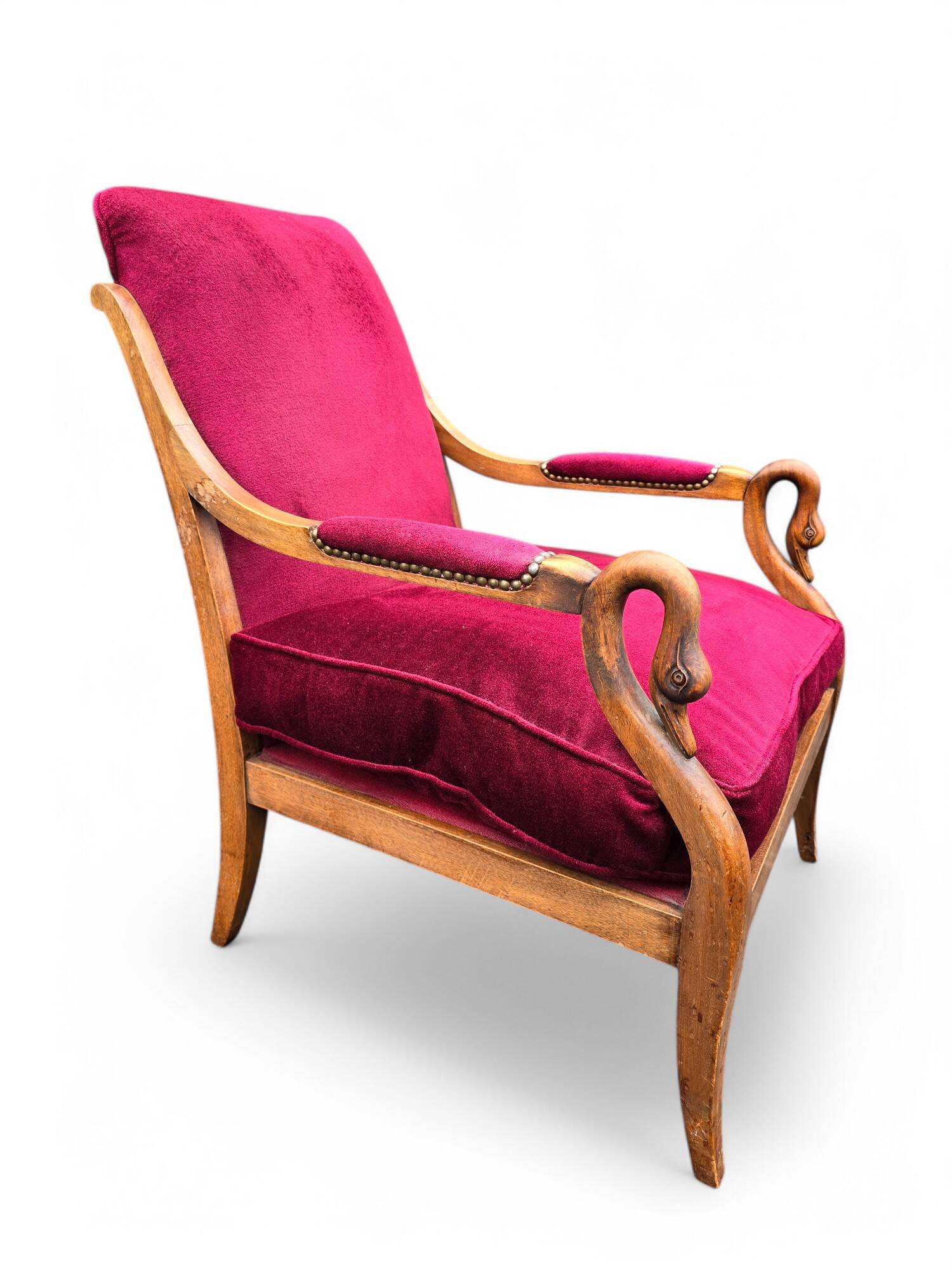 Paire de fauteuils anciens accoudoirs têtes de cygnes