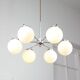 Lustre Vintage en Chrome et Opaline, Italie, années 1970