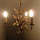 Suspension épi de blé en métal doré 3 lampes