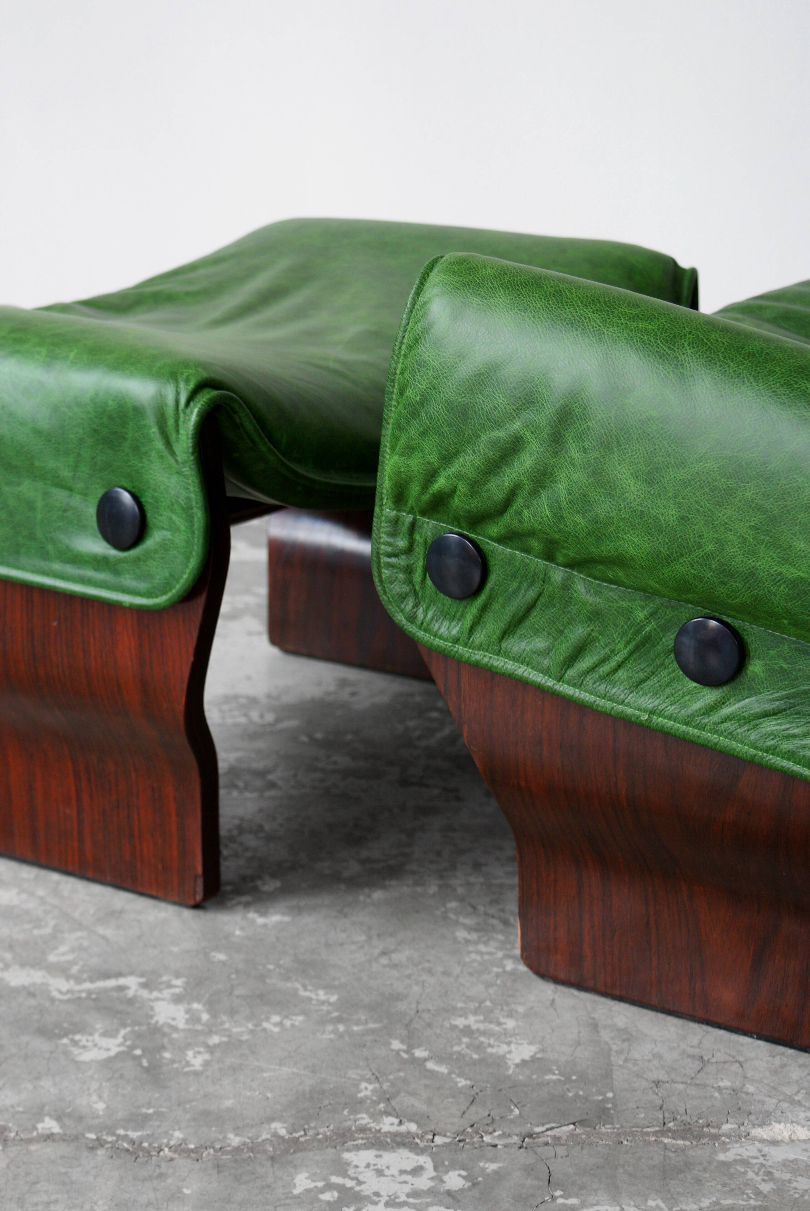 Canada model leather armchair and ottoman by Osvaldo Borsani