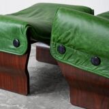 Canada model leather armchair and ottoman by Osvaldo Borsani