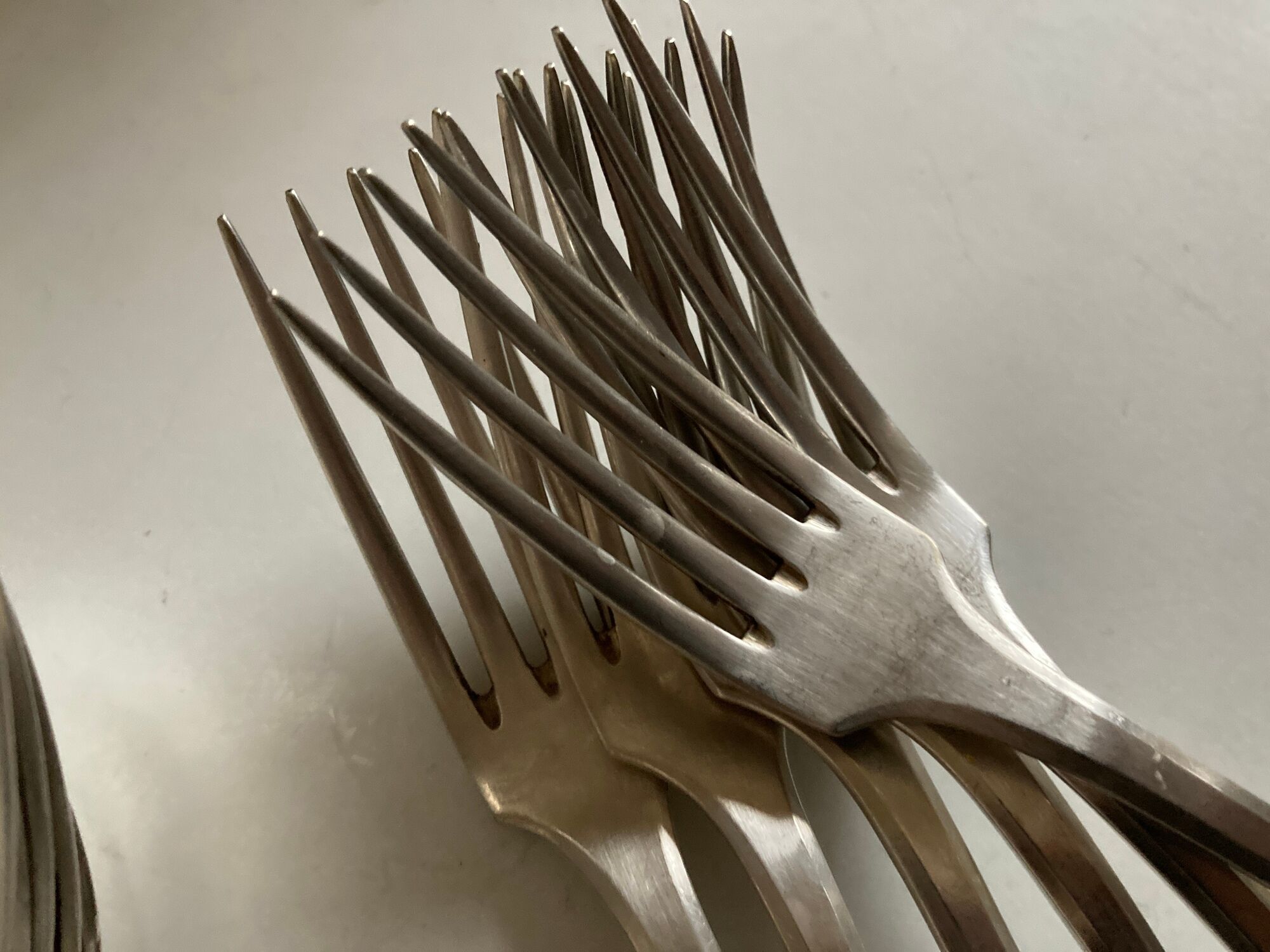 6 forks and 6 spoons in silver metal Cluny Vieux Paris circa 1900