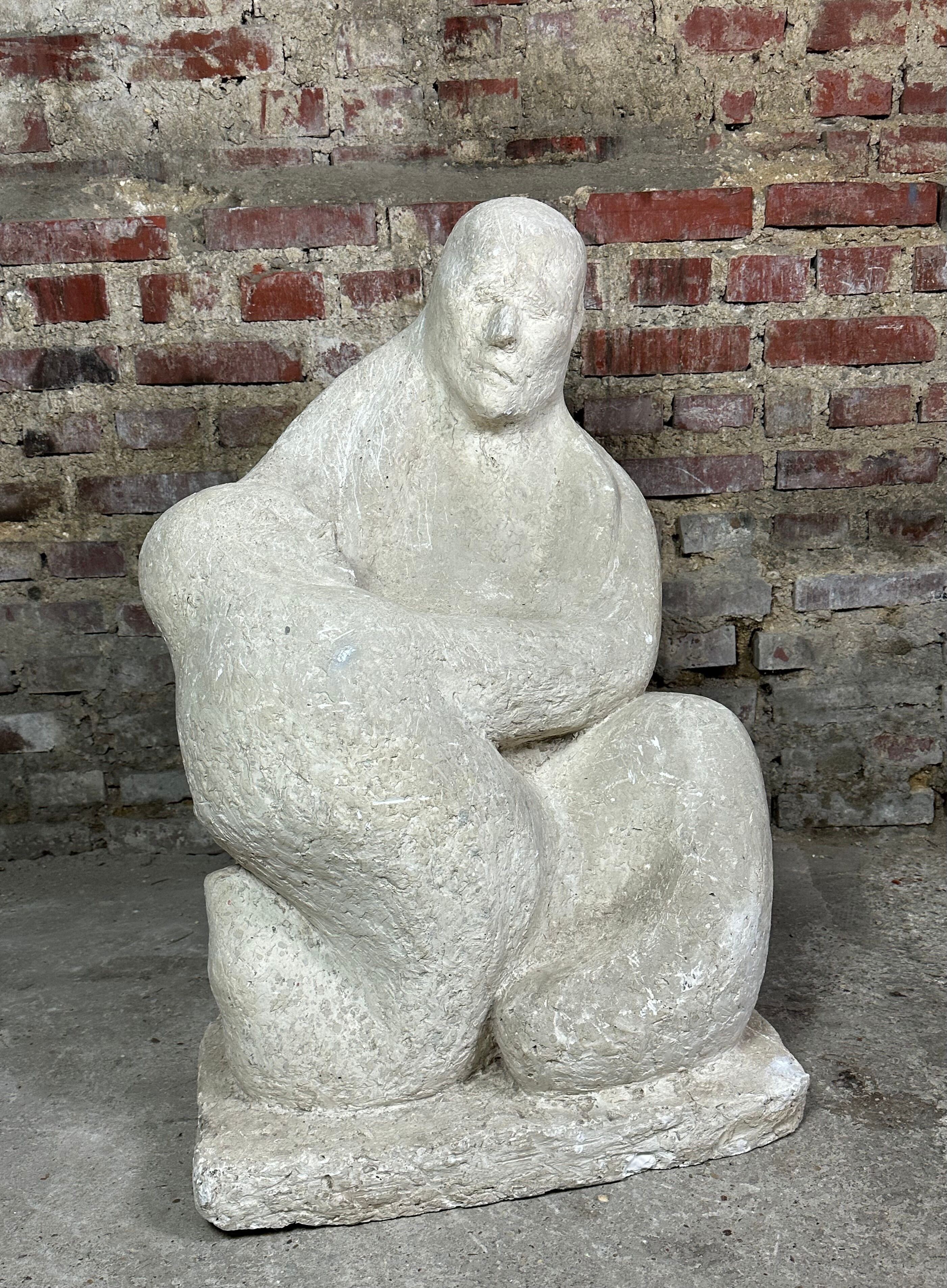 Sculpture en plâtre de Dragoljub Milosevic 1970