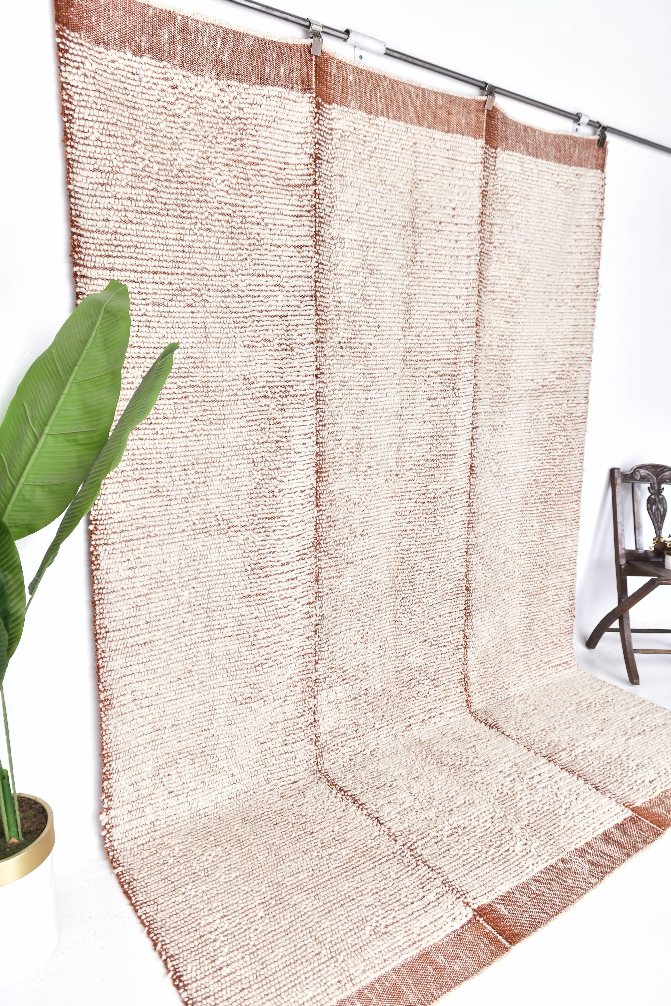 7x9 Terracotta White Turkish Vintage Rug 205x291Cm SK 242886