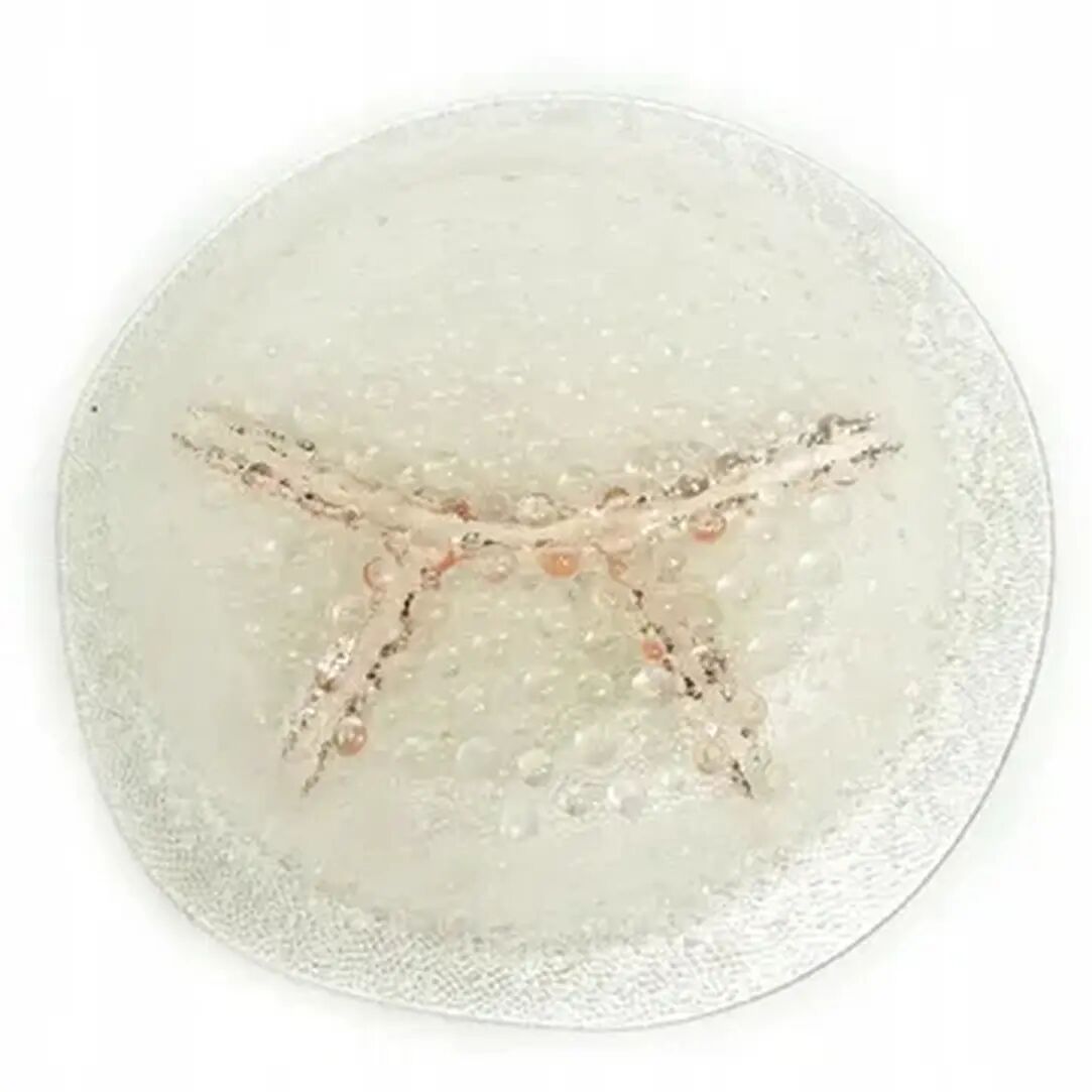 Plateau d'apéritifs modernisme polonais, verre rose, Ząbkowice, Pologne, années 1970