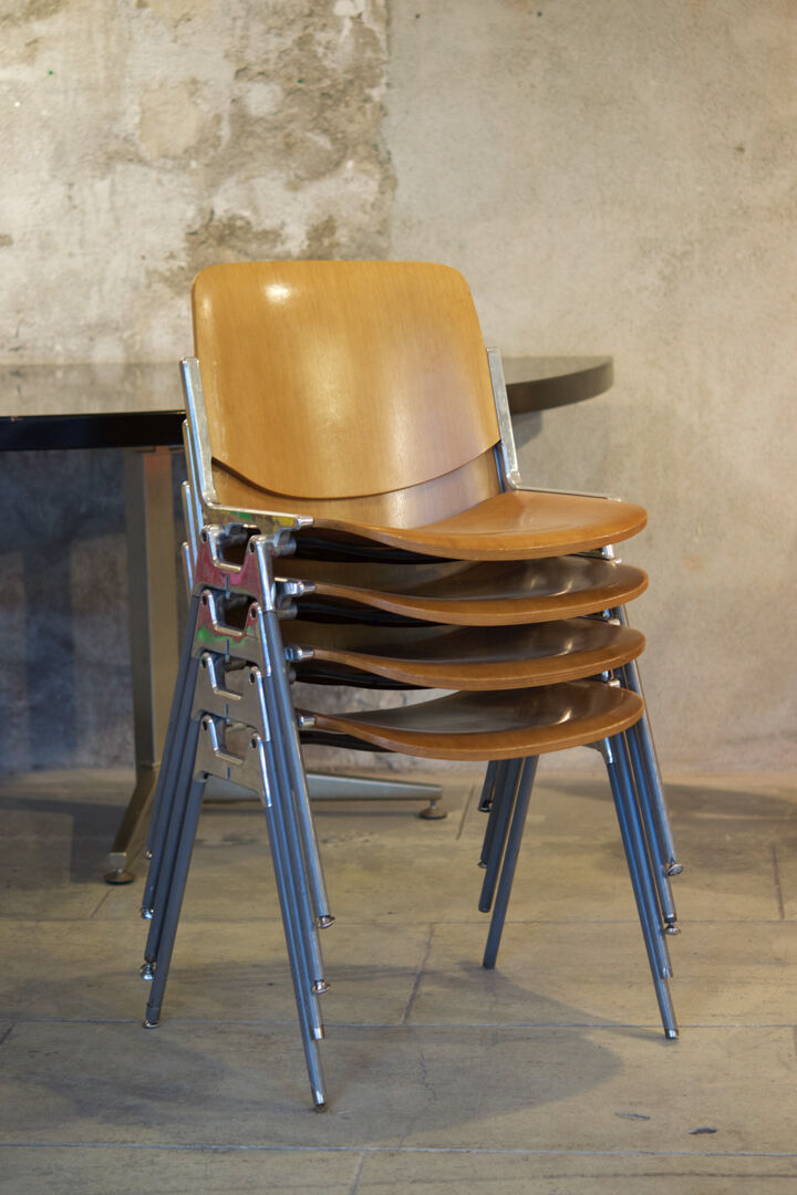 Set of four Piretti chairs for Castelli publishing house 1965'
