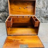 Antique wooden box with compartment